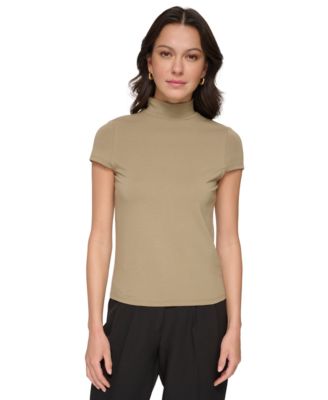 DKNY - Cap Sleeve Mock Neck Top