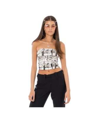 Edikted Women's Eyes Printed Strapless Top - Macy's