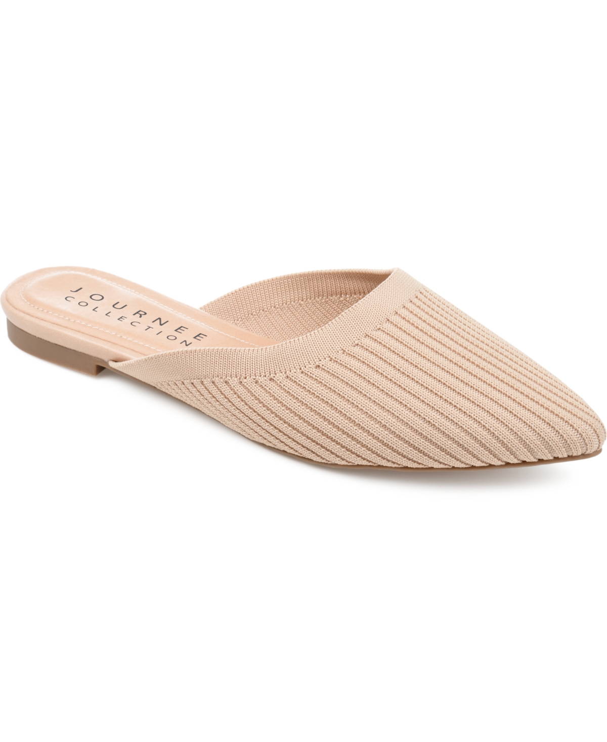 Shop Journee Collection Women's Aniee Knit Mules In Beige- Knit Fabric