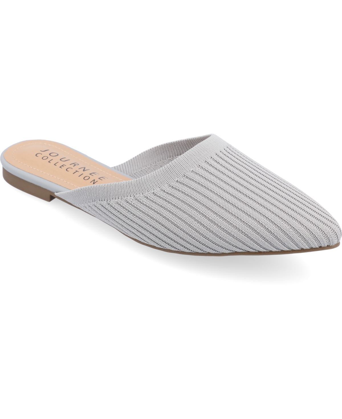Shop Journee Collection Women's Aniee Knit Mules In Gray- Knit Fabric