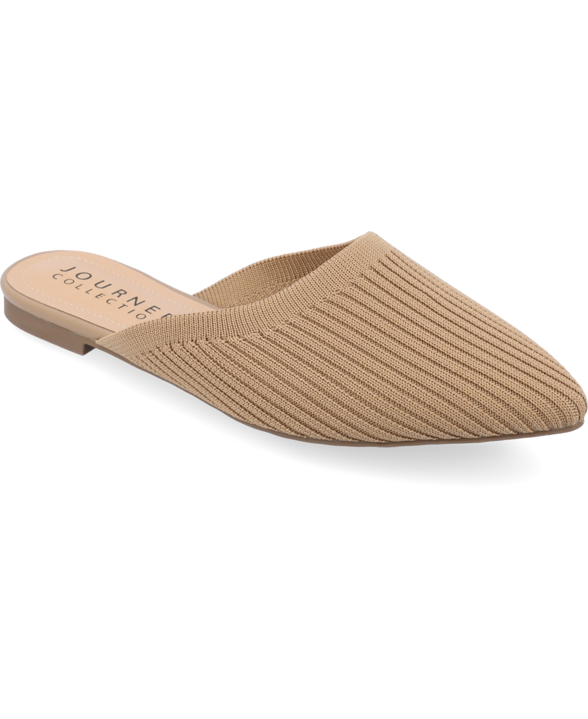Shop Journee Collection Women's Aniee Knit Mules In Tan- Knit Fabric