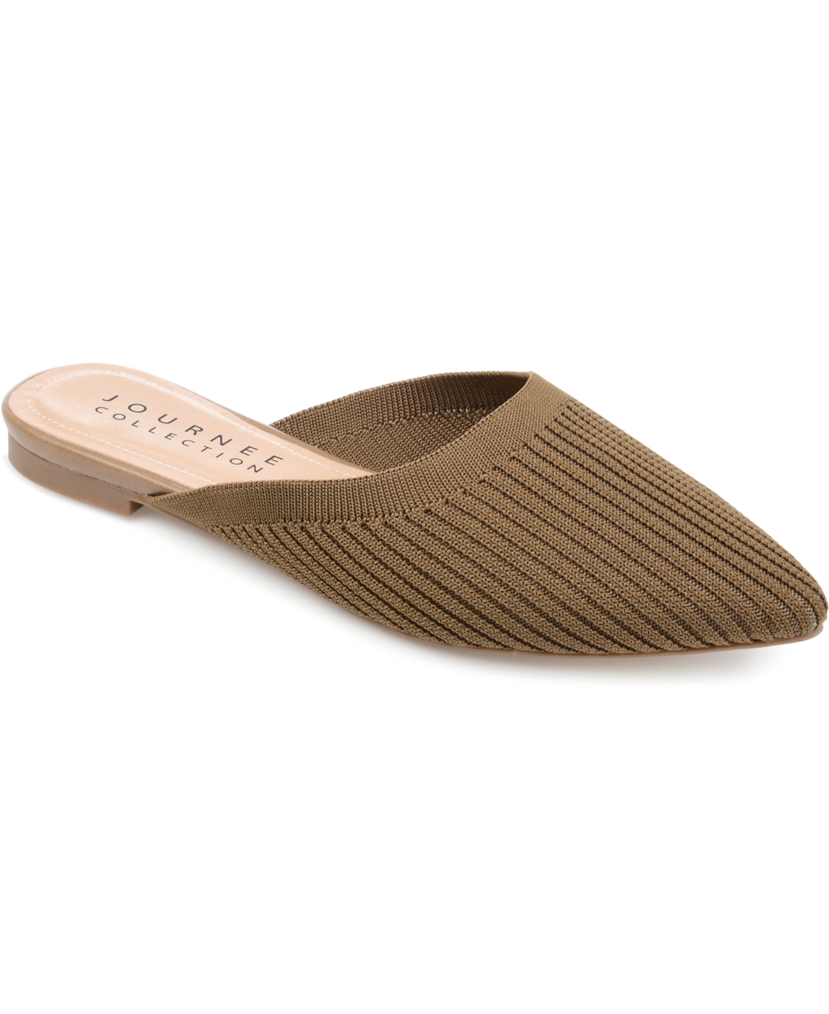 Shop Journee Collection Women's Aniee Knit Mules In Tuape- Knit Fabric