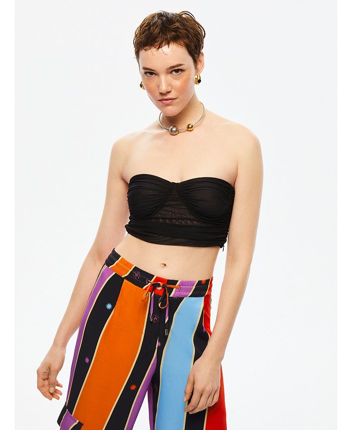 Peony Crop Top - Moonless Night