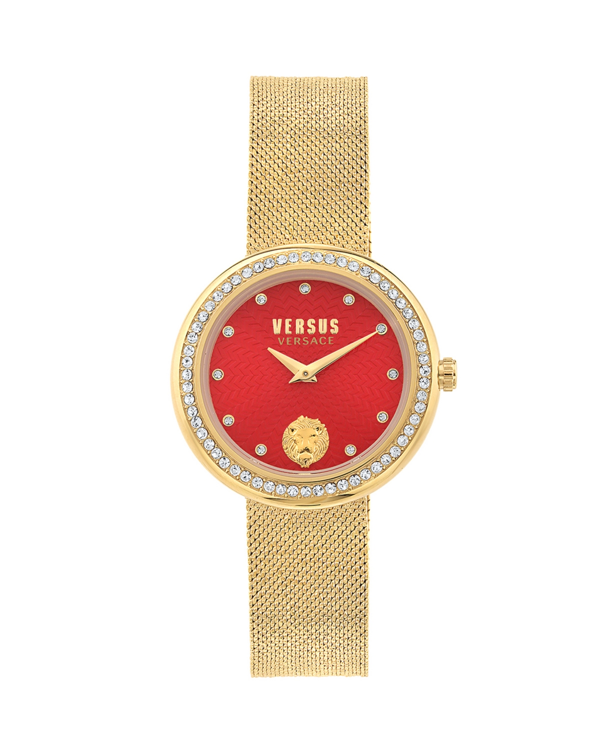 Versus Women's Two-hand Quartz Lea Gold-tone Stainless Steel Bracelet 35mm In Red/gold