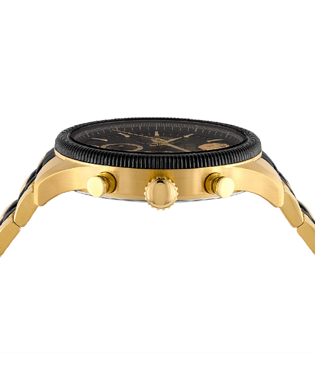 Versus Versace Men's Chronograph Date Quartz Colonne Gold-Tone, black Stainless Steel Bracelet 44mm