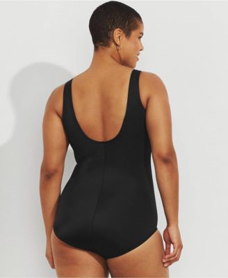 Plus Size Tummy Control Chlorine Resistant Soft Cup Tugless One Piece Swimsuit