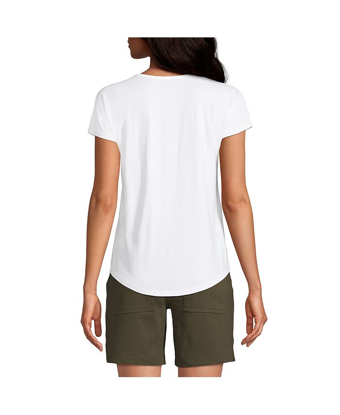 Lands' End Women's Short Sleeve Lightweight Uneck Tshirt Medium