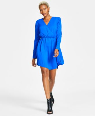 Bar III - Women's V-Neck Long-Sleeve Mini Dress