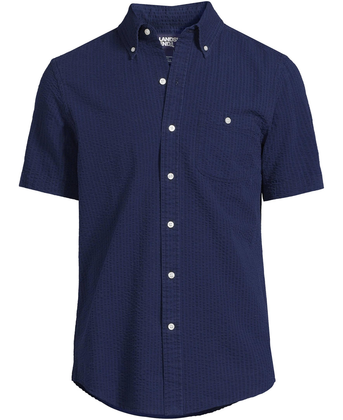Lands' End Men's Short Sleeve Seersucker Shirt