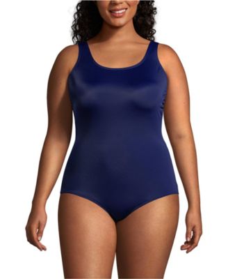 Plus Size Tummy Control Chlorine Resistant Soft Cup Tugless One Piece Swimsuit