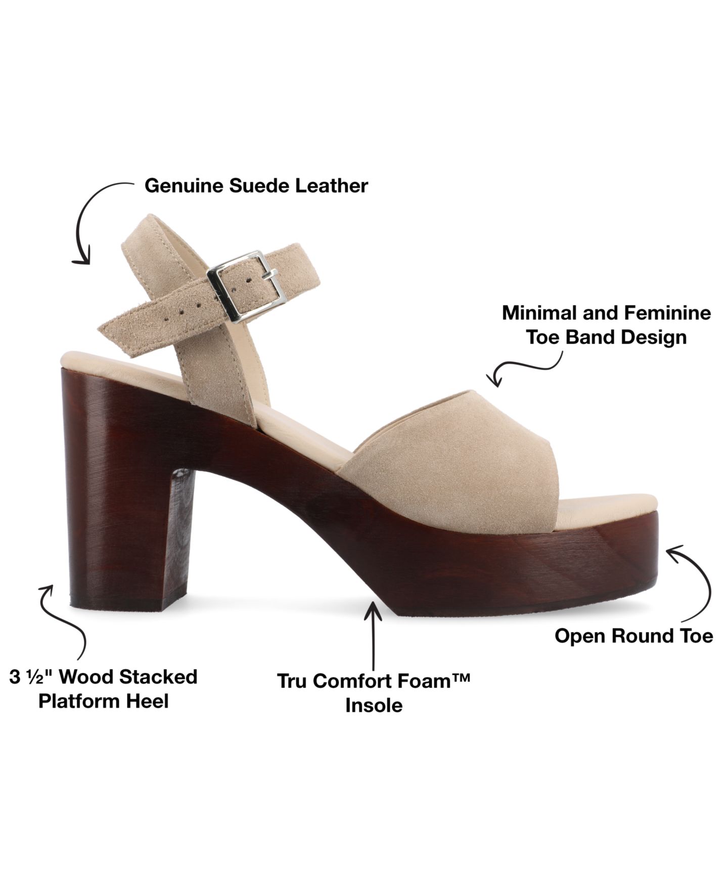 Женские сандалии Journee Signature Katana Platform, цвет: Молочный белый — фото 8