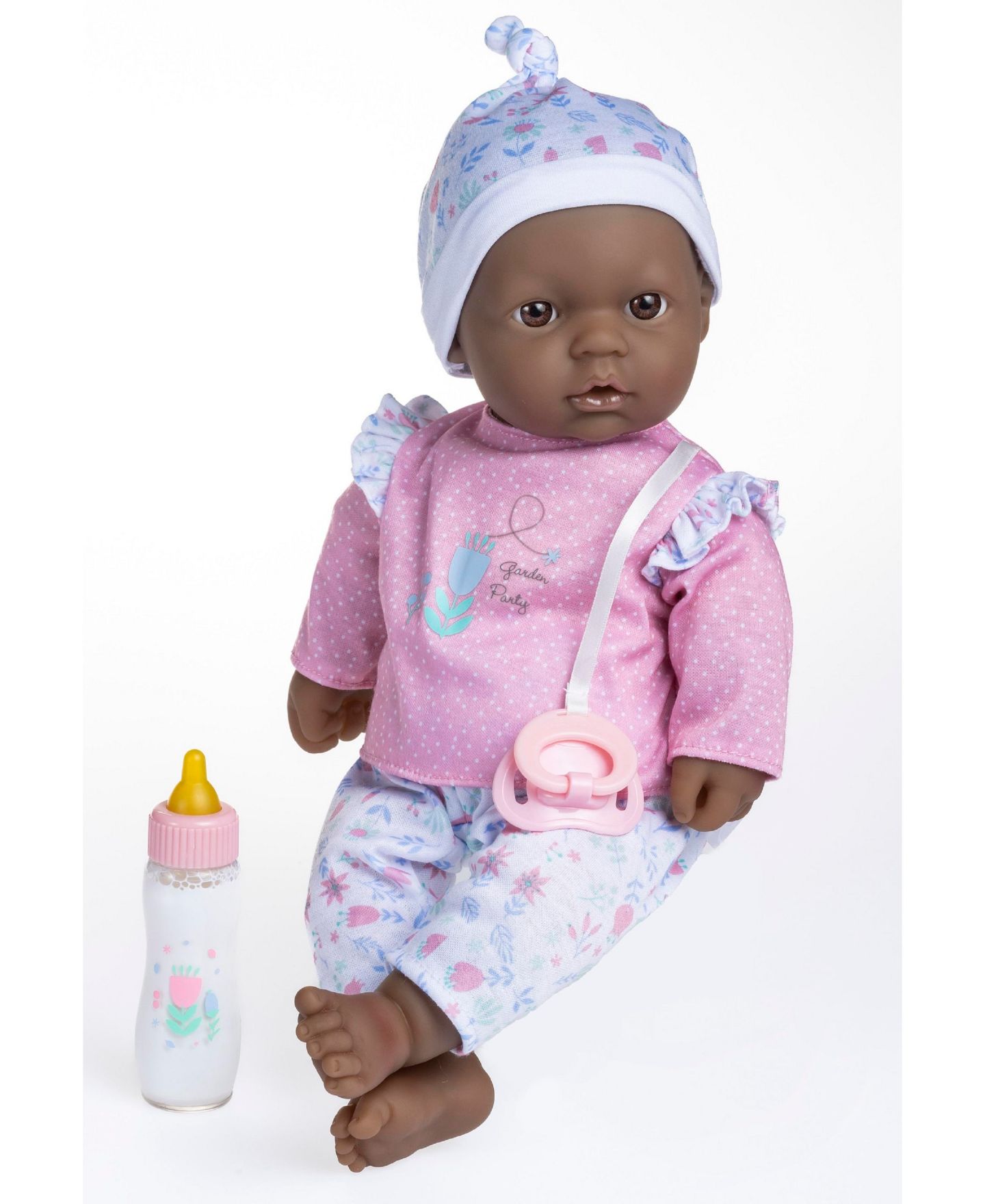 Детская кукла JC TOYS La Baby African American 14.3" Soft Body Baby Doll with Outfit, Pacifier and Magic Bottle, Ages 12 Months+ — фото 1