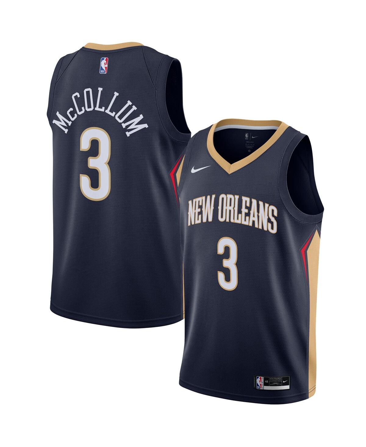 Men's and Women's Nike C.j. McCollumNew Orleans Pelicans 2021/22 Swingman Jersey - Icon Edition - Navy
