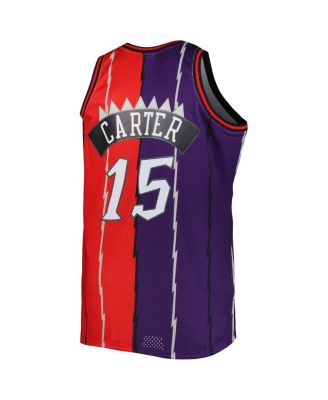 Men's Vince Carter Purple, Red Toronto Raptors Big and Tall Hardwood Classics 1998-99 Split Swingman Jersey