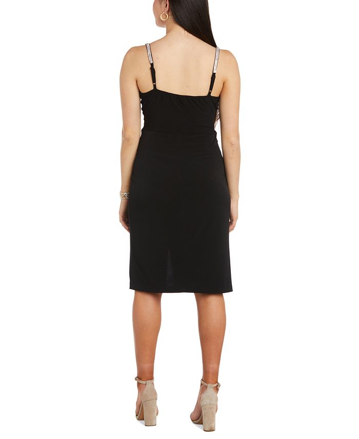 Black Cowl Neck With Rhinestone Dress