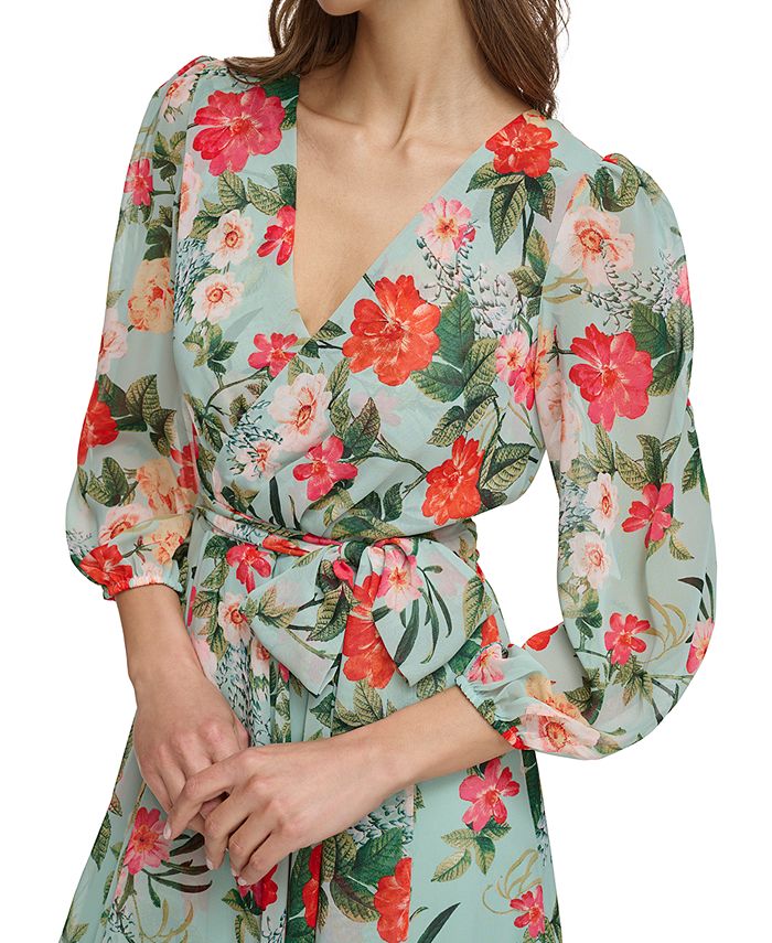 Eliza j floral discount faux wrap dress