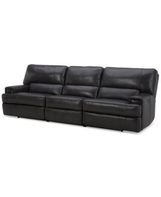 Furniture - 118" 3 Pc Zero Gravity Power Recliner Leather Sectional Sofa