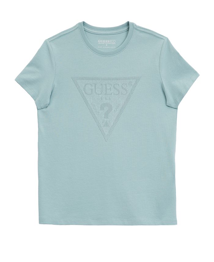 GUESS Big Boys Stretch Jersey Rubberized Triangle Logo T-shirt - Macy's