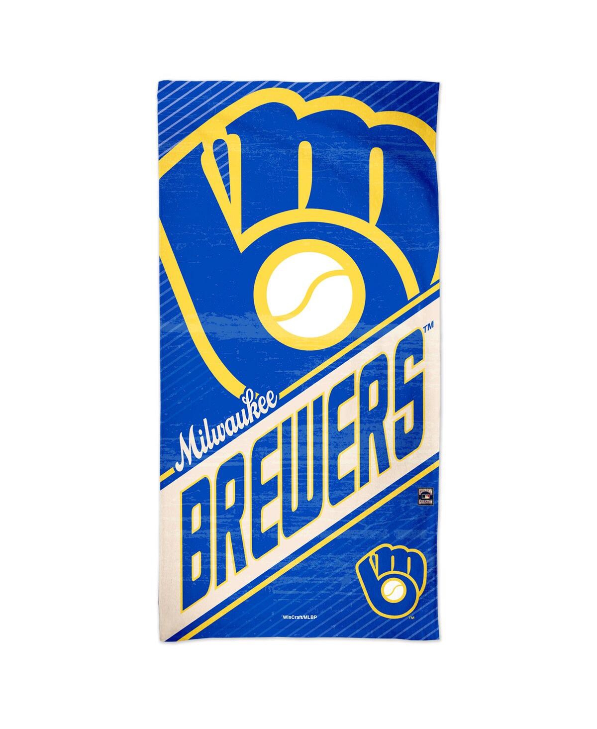 Wincraft Milwaukee Brewers 30'' X 60'' Cooperstown Collection Spectra Beach Towel In Blue