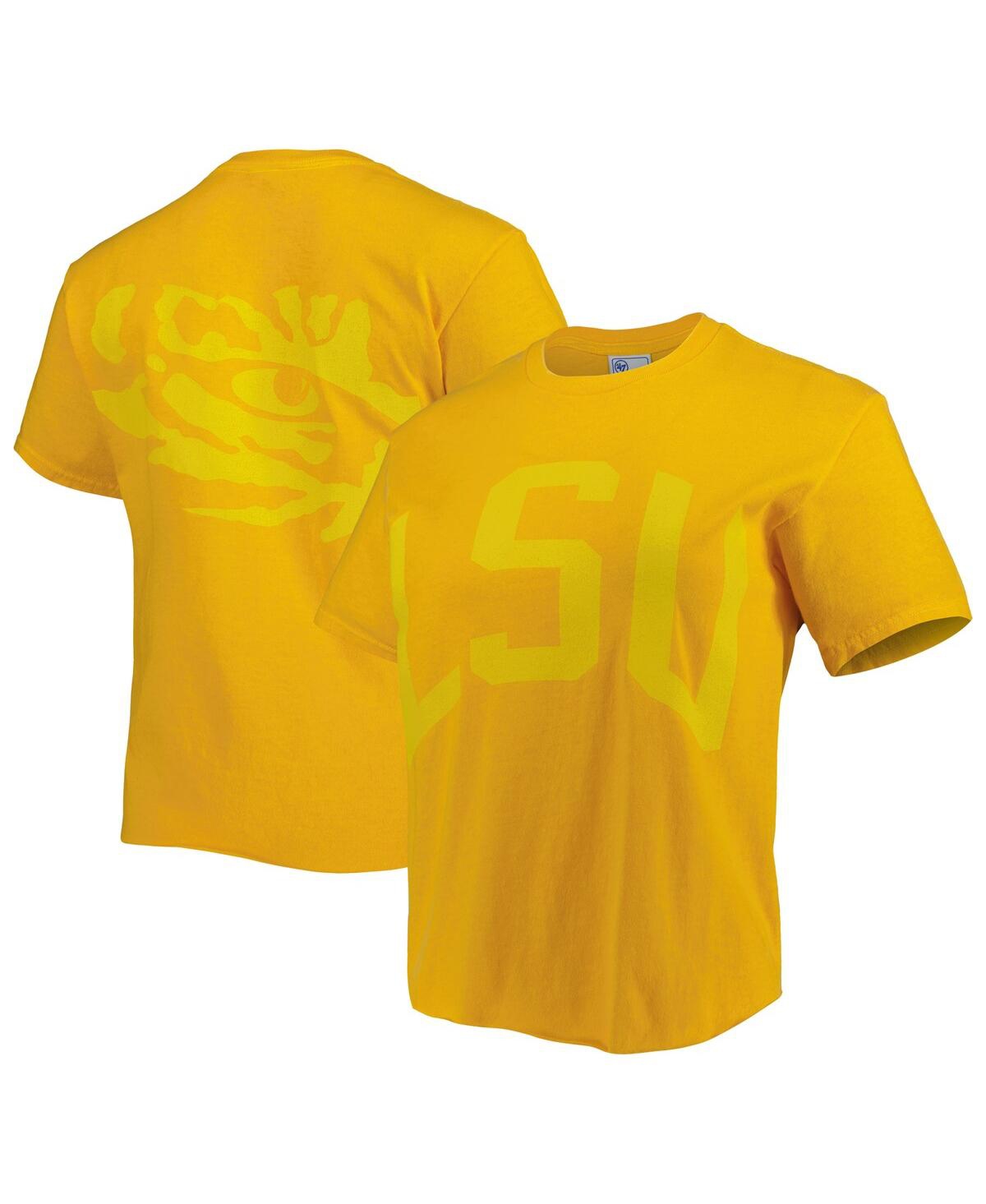 47 Brand Women's ' Gold Lsu Tigers Vintage-like Tubular Hyper Bright 2-hit Cropped T-shirt