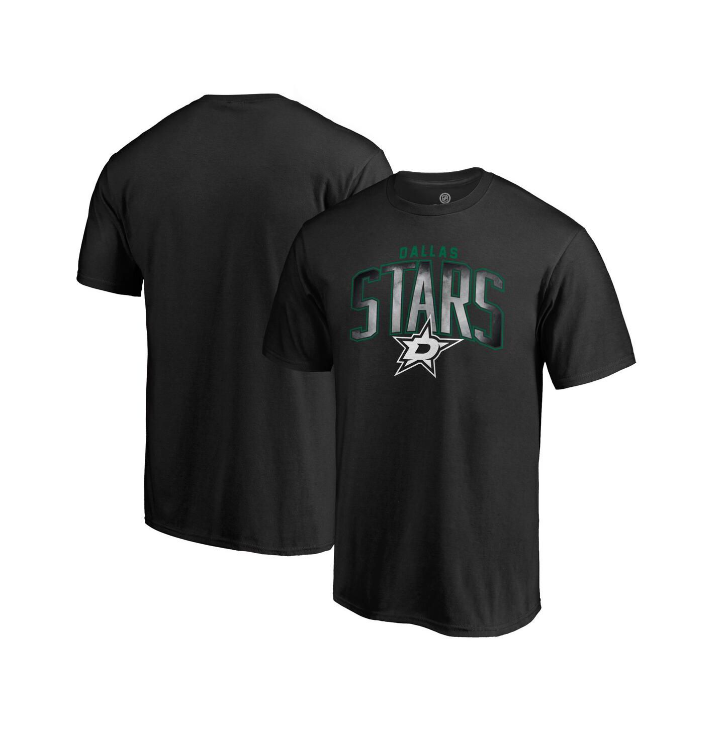 Мужская футболка Fanatics Black Dallas Stars Arch Smoke — фото 2