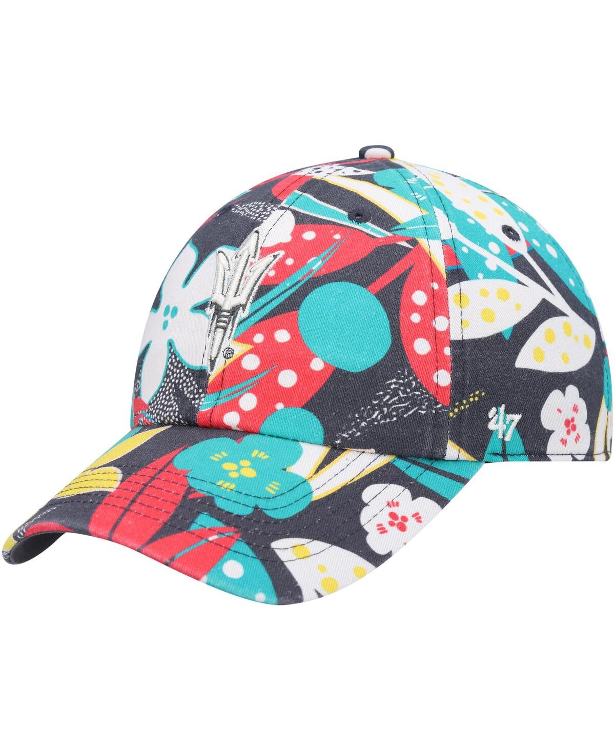 47 Brand Women's ' Charcoal Arizona State Sun Devils Plumeria Clean Up Adjustable Hat In Charcoal