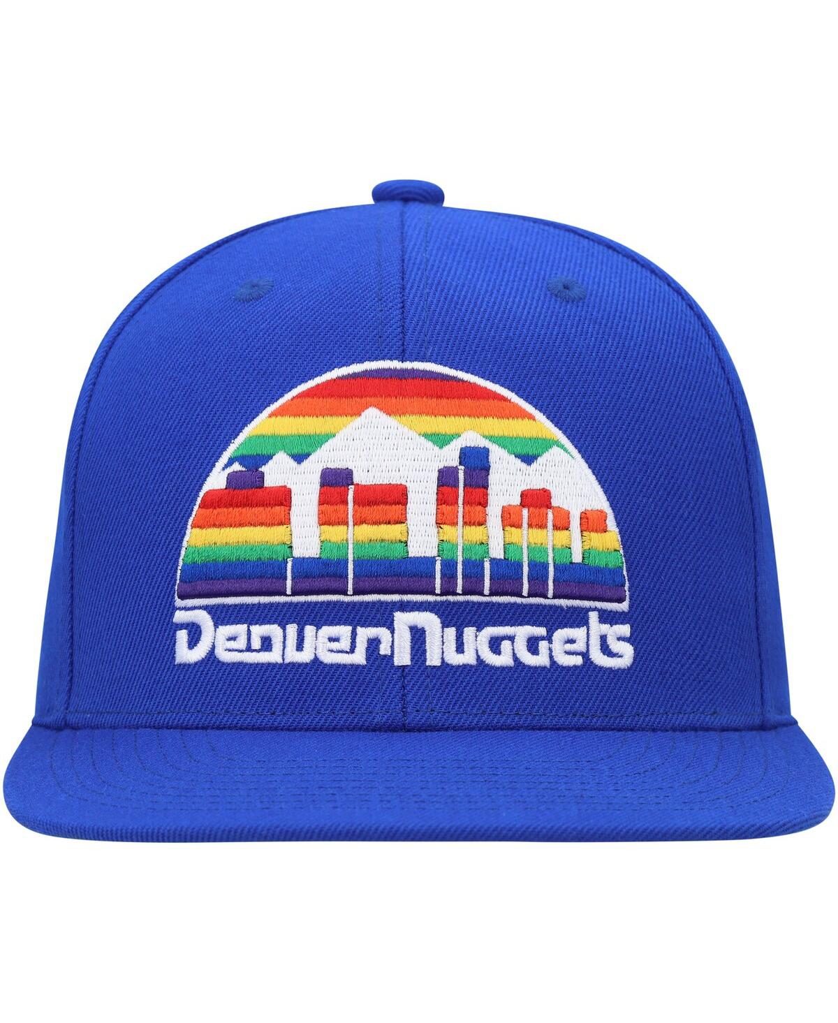 Men's Mitchell & NessDenver Nuggets Hardwood Classics Mvp Team Ground 2.0 Fitted Hat - Royal
