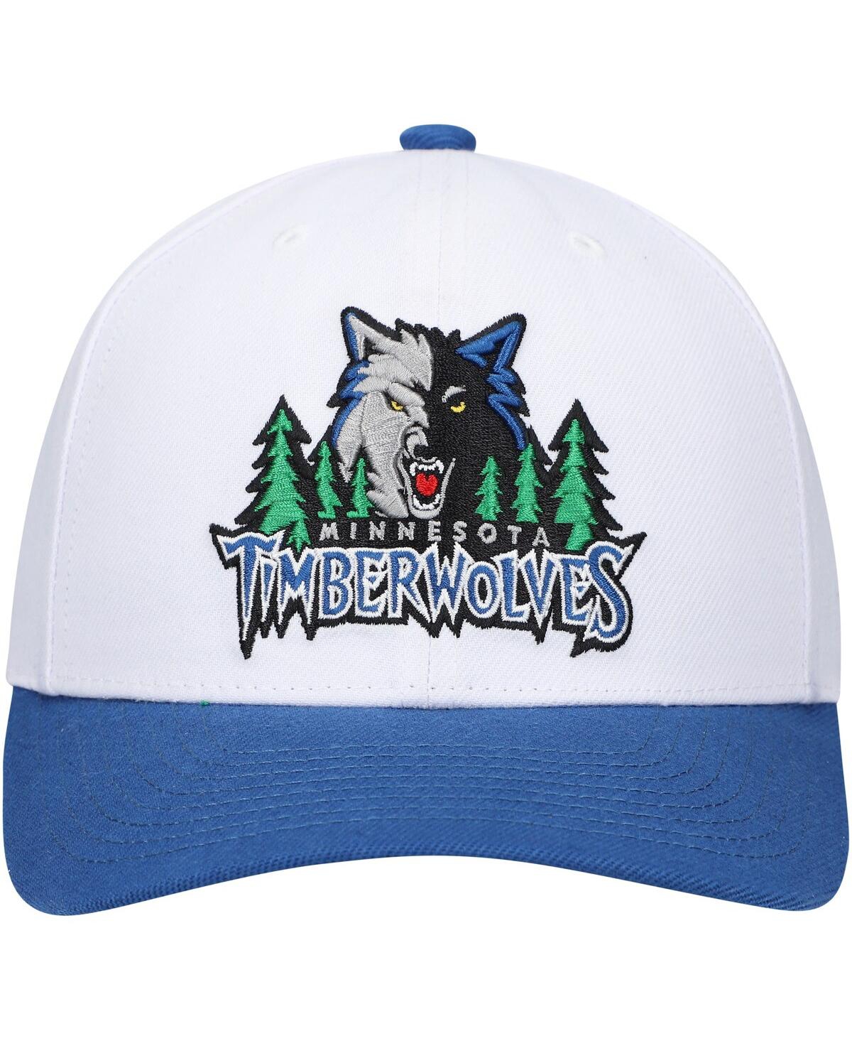 Men's Mitchell & Ness Blue Minnesota Timberwolves Hardwood Classics Core 2-Tone 2.0 Pro Snapback Hat - Blue