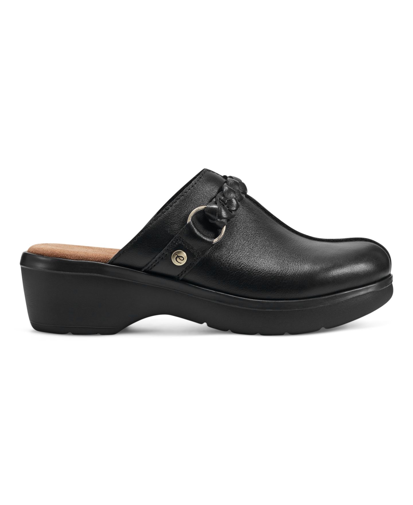 Женские сабо Easy Spirit Penelope Braided Slip-On Mules, цвет: Чёрный кожаный — фото 2