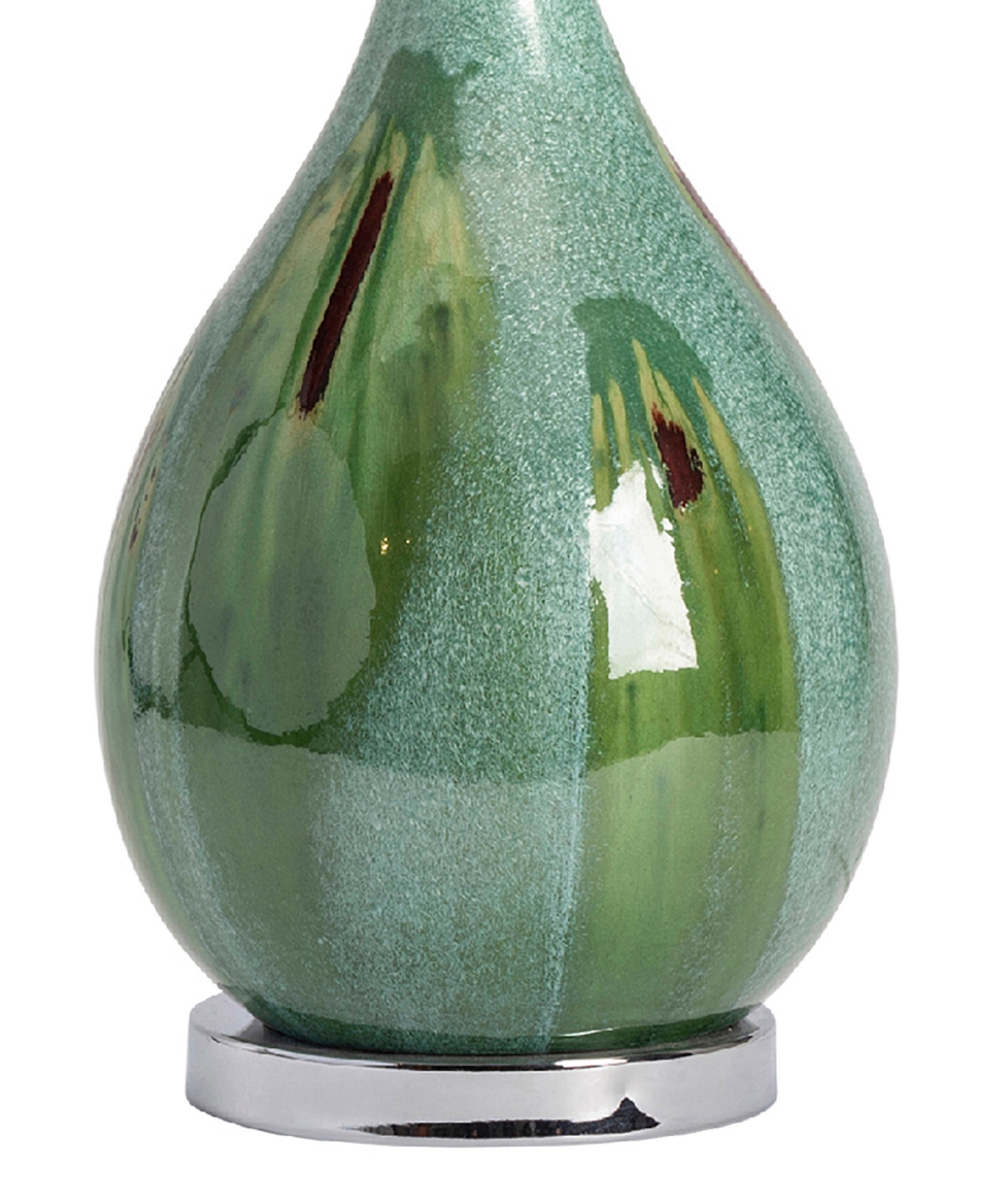 Carriage & Co. Sea Scape 30" Table Lamp In Silver Base,green Body,white Shade