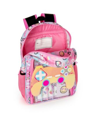 InMocean Little and Big Girls Gamer Backpack with Stationary Set