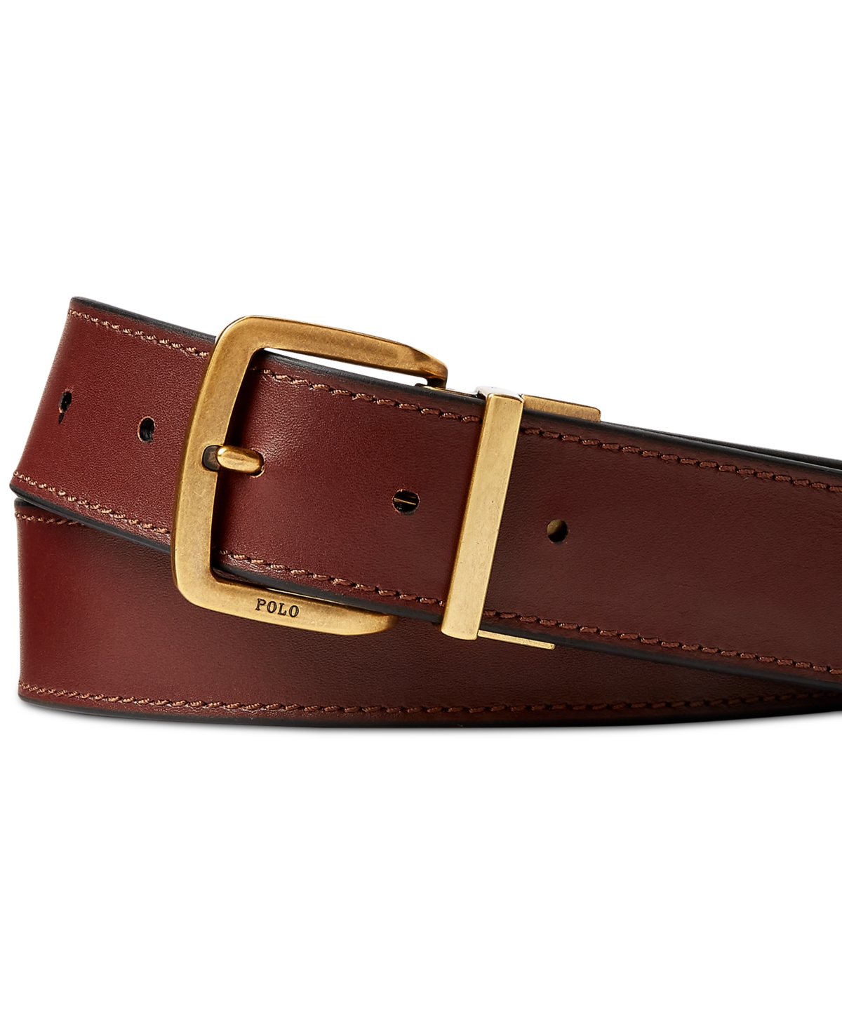 Shop Polo Ralph Lauren Men's Reversible Leather Belt In Brown,black Bear