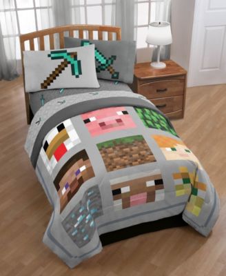 Minecraft Twin Quilt and Sham Set
