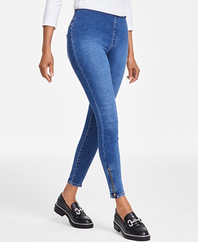 Rise Emma - Fray-Hem Macy\'s STS Mid Ankle Skinny Blue Jeans
