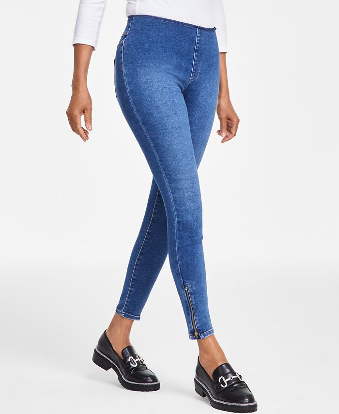 I.N.C. International Concepts Women's Mid-Rise Pull-On Skinny Jeans,  Created for Macy's - Macy's