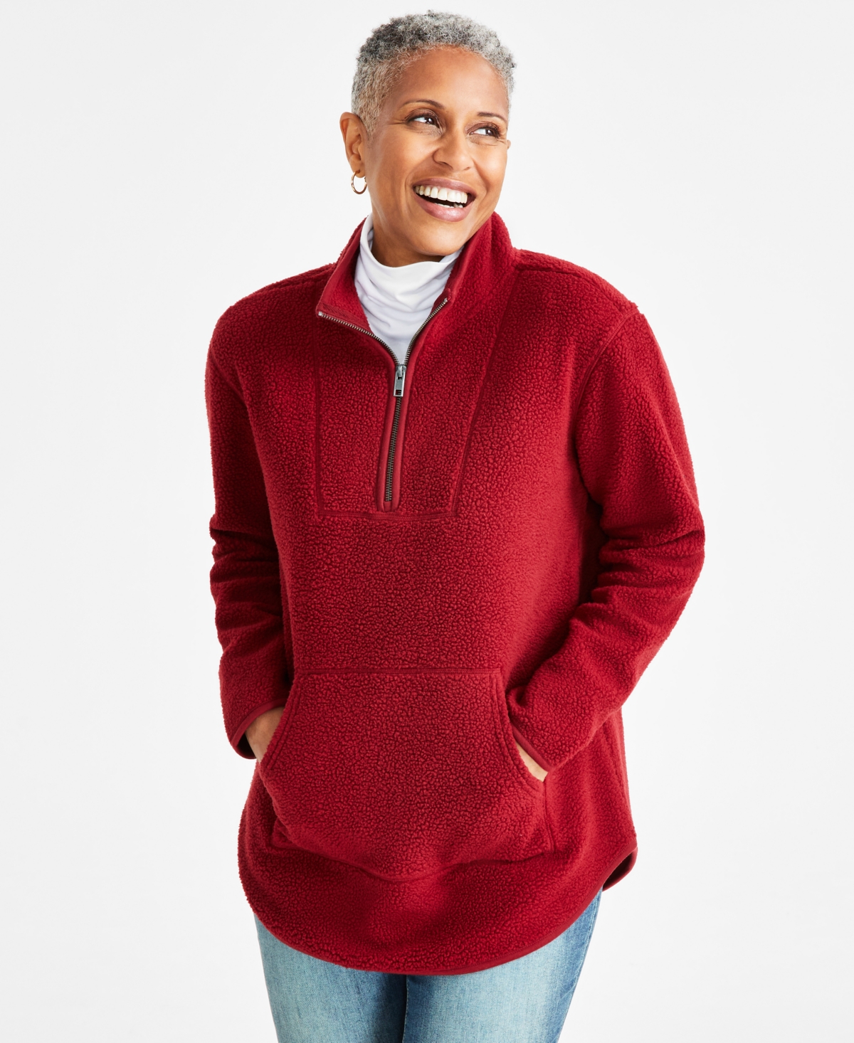 Petite sherpa pullover store