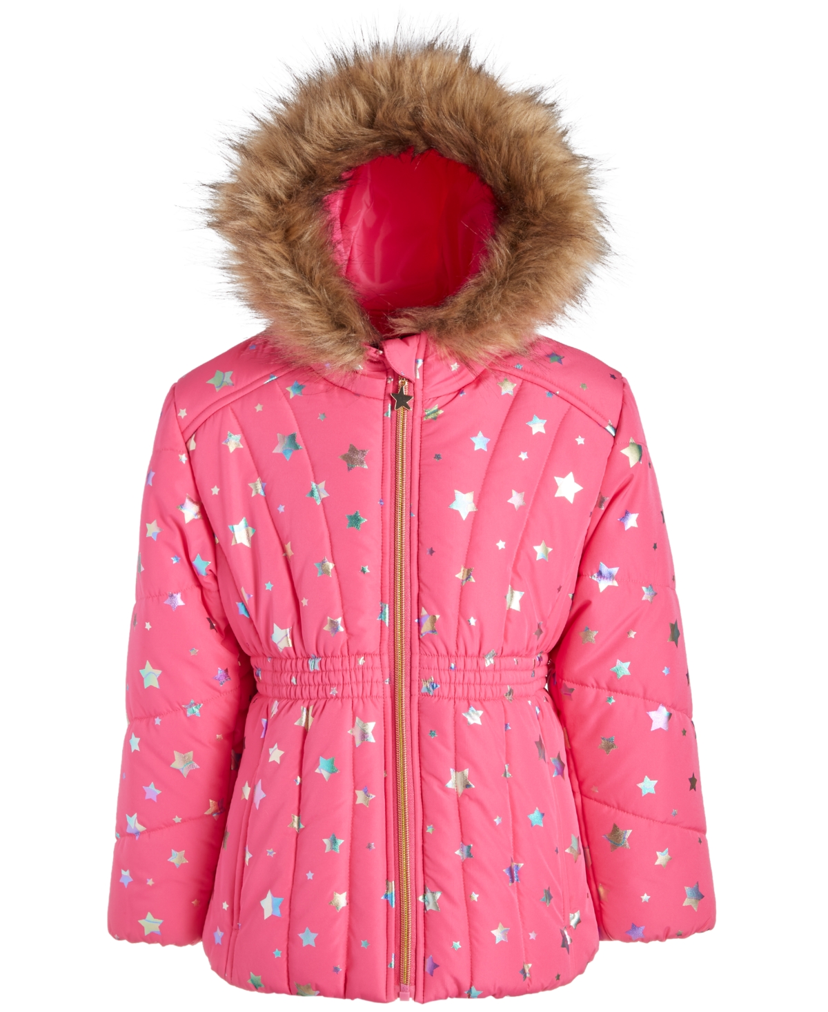S Rothschild & Co Toddler Foiled Quilted Puffed Jacket In Berry Stars