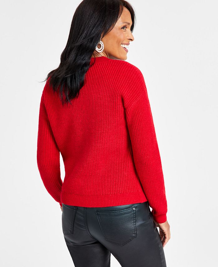 INC International Concepts I.N.C. Plus Size Studded-Sleeve Cardigan