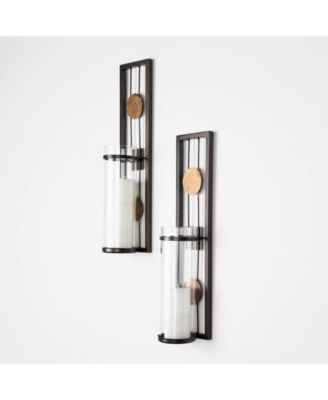 Set of Two Contemporary Metal Wall Sconces