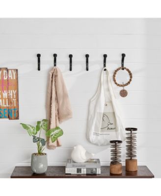Cast Iron Railway Spike 6-Piece Wall Mount Hook Set