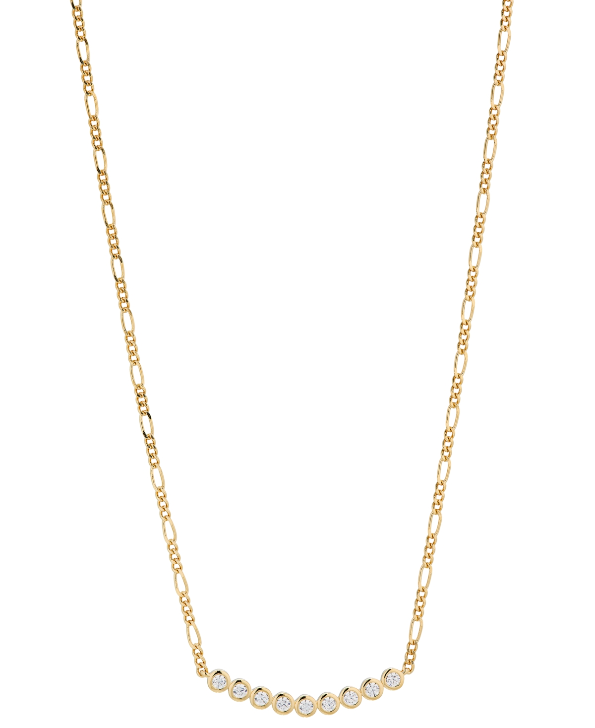 18k Gold-Plated Cubic Zirconia Statement Necklace, 16" + 2" extender - Gold