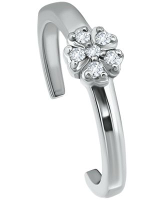 Cubic Zirconia Flower Toe Ring