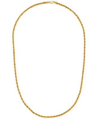 Sparkle Rope Link 22" Chain Necklace (3mm) in 14k Gold