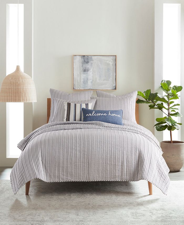 Levtex Home Tobago Stripe Reversible 3 Piece Quilt Set, King/Cal King