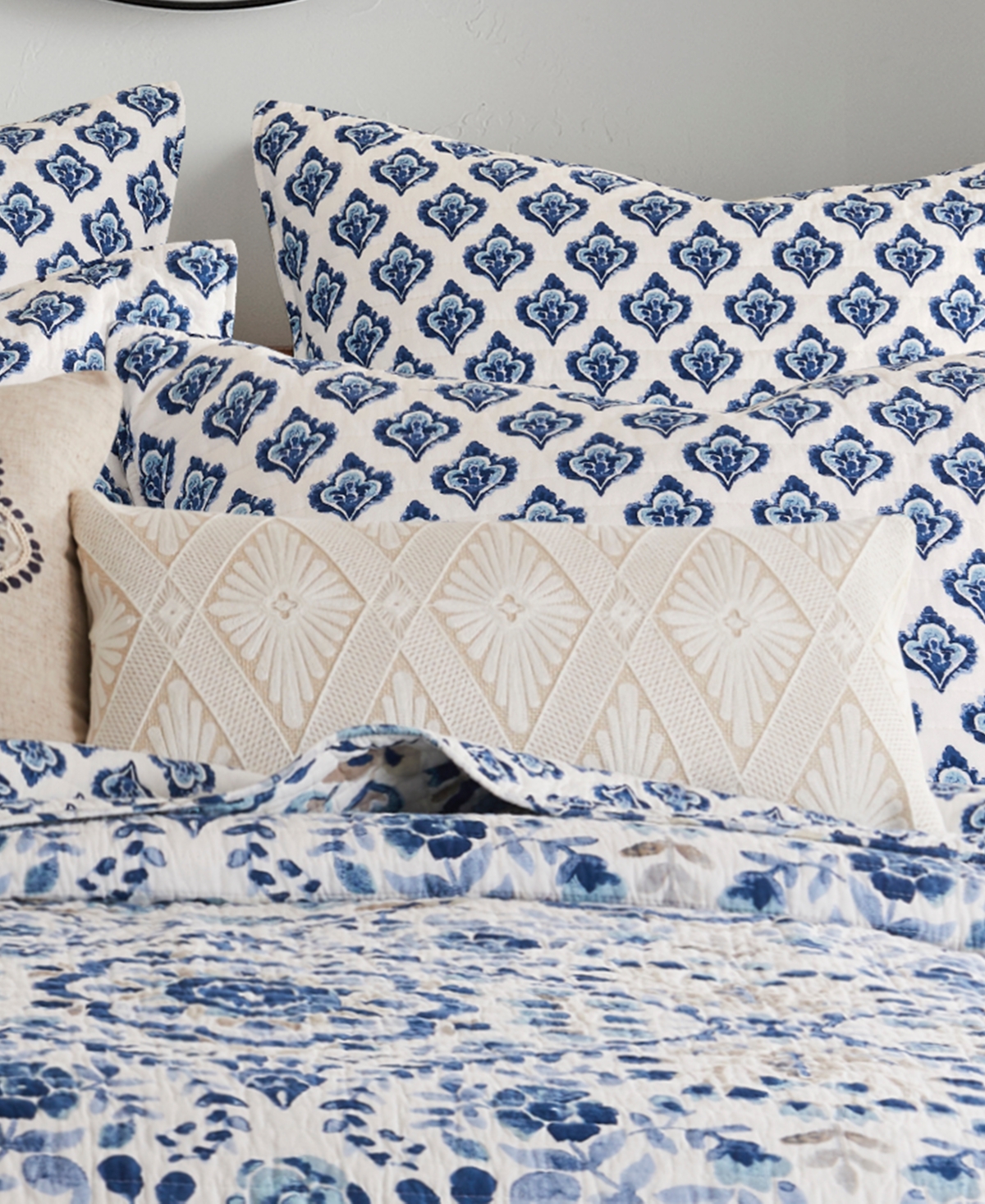 Levtex Lorrance Diamond Embroidered Pillow,