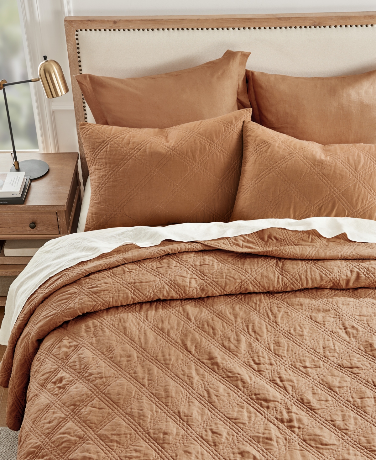 Levtex Washed Linen Relaxed Textured Quilted Sham, King