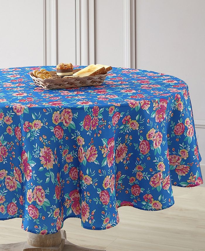 Laura Ashley Easy Care Tablecloth, 70" Round, Service for 6 Macy's
