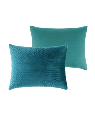 Riviera Velvet Finely Stitched 3 Piece Quilt Set, Full/Queen