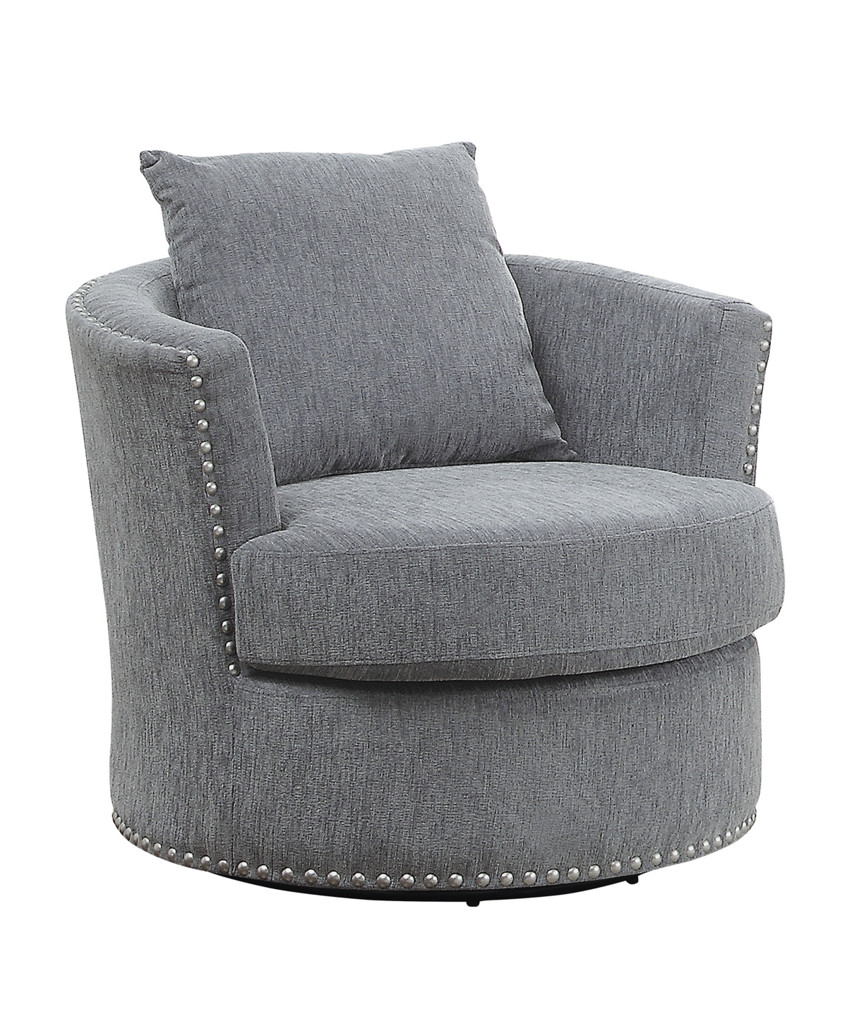 Homelegance White Label Dickinson 33.5" Swivel Chair In Gray