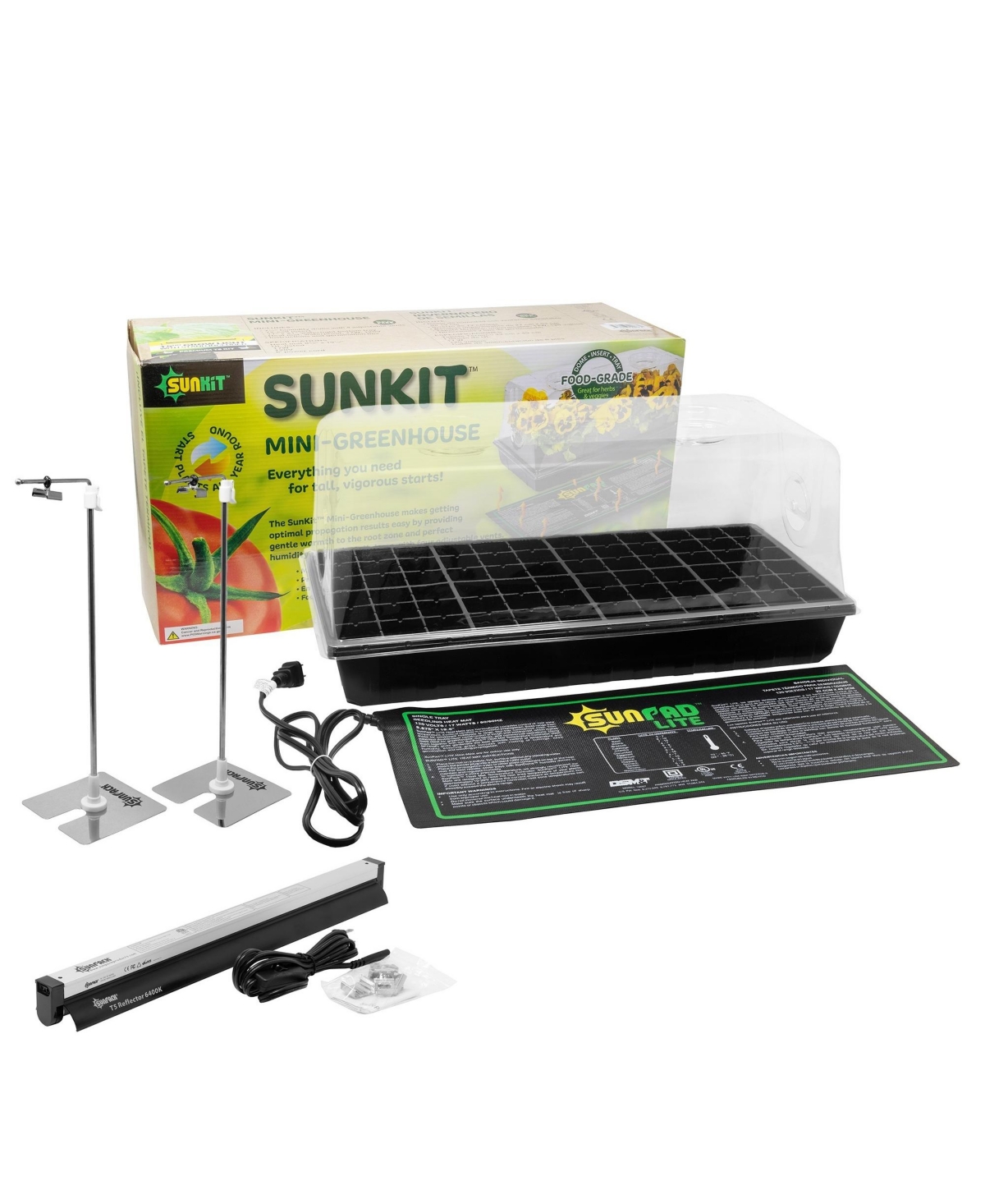 Sunkit T5HO Mini Greenhouse Kit for indoor Gardening Seed Starting - Multi